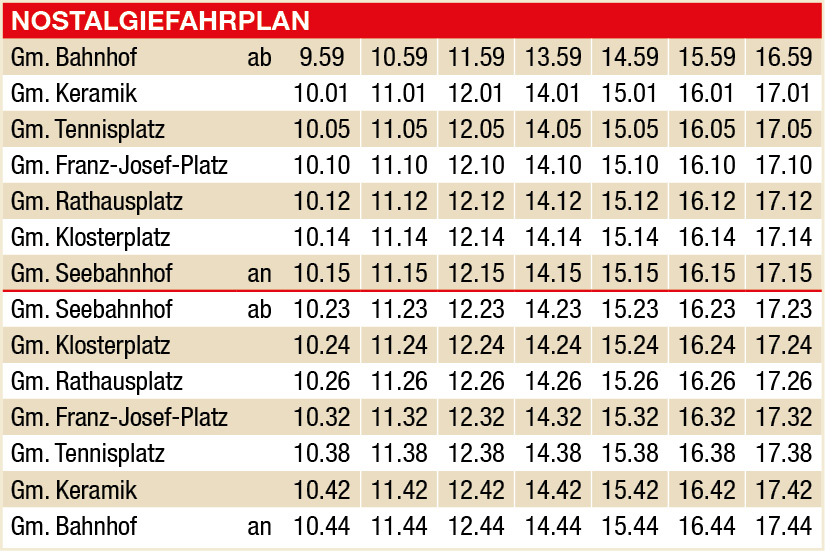 Fahrplan Nikolausfahrten 2024